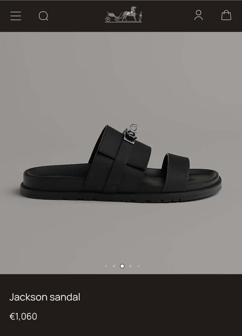 Jackson Leather Slide Sandal with Palladium-Finish Hardware