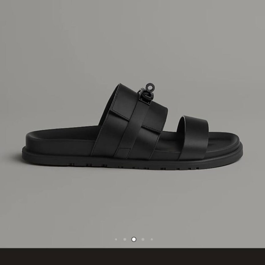 Jackson Leather Sandal with Signature Buckle Detail