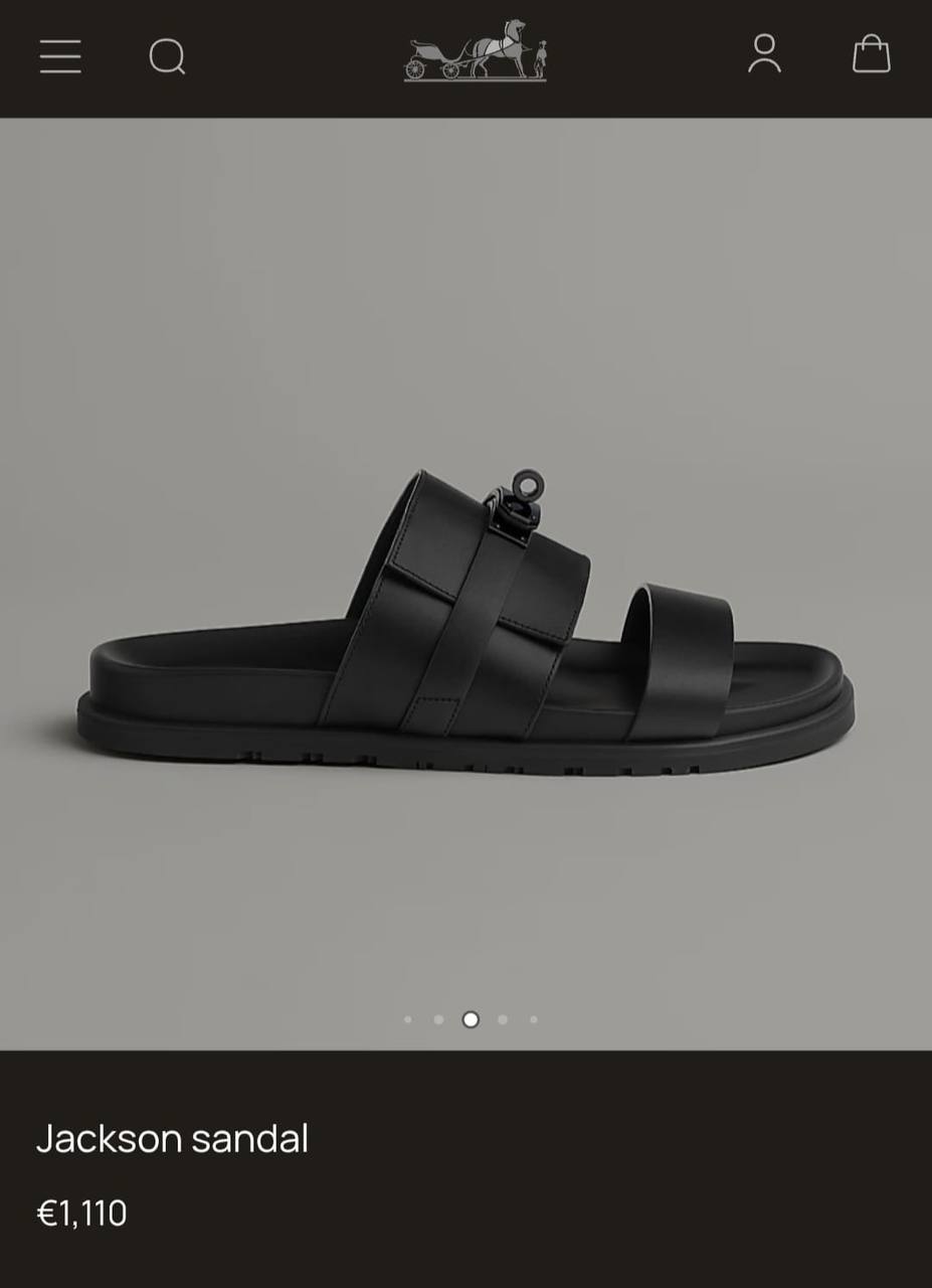 Jackson Leather Sandal with Signature Buckle Detail