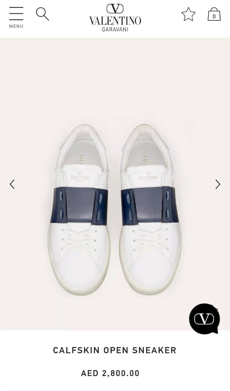 Valentino Garavani Calfskin Open Sneaker with Contrast Band