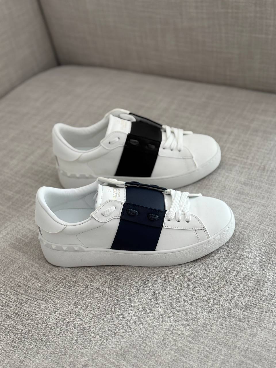 Valentino Garavani Open Skate Leather Sneakers with Contrast Band