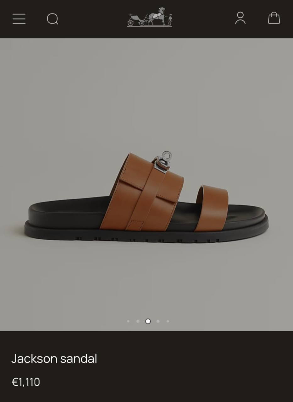 Jackson Sandal in Natural Calfskin with Palladium Hardware