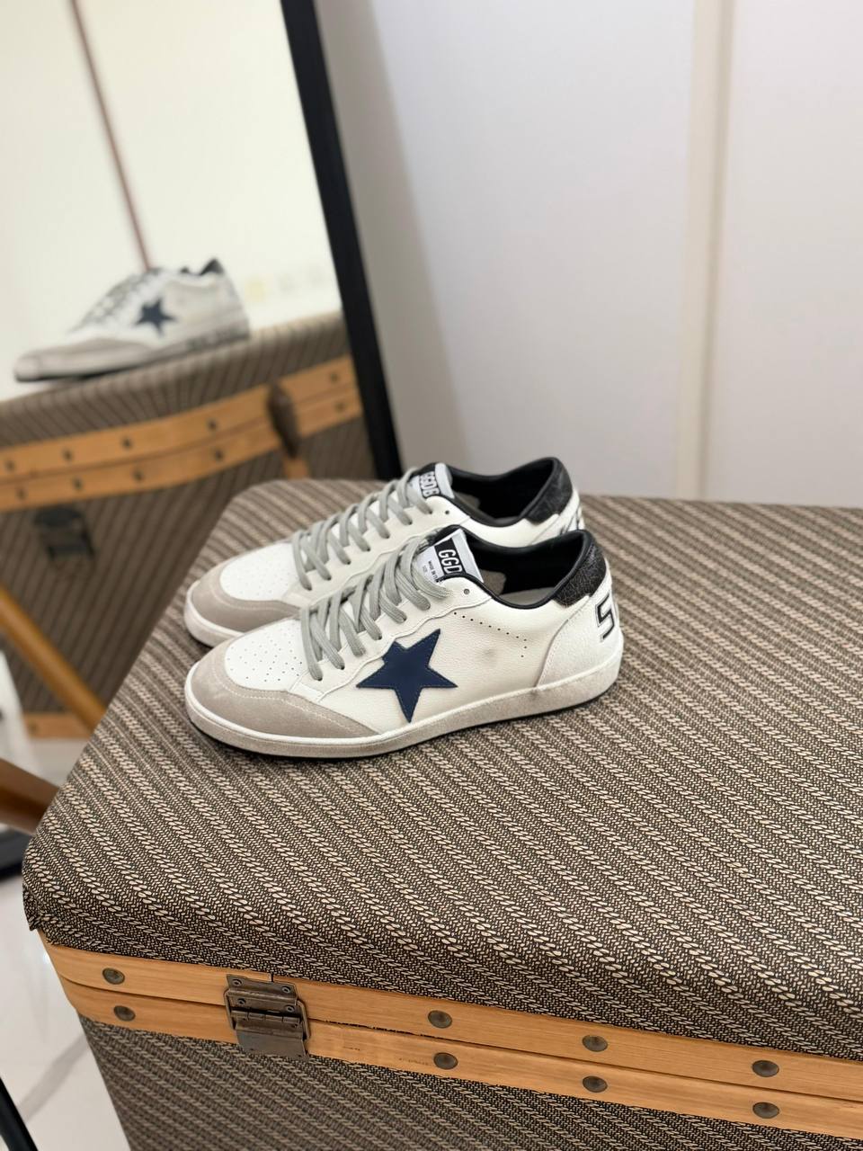 Ball Star Leather and Suede Low-Top Sneakers