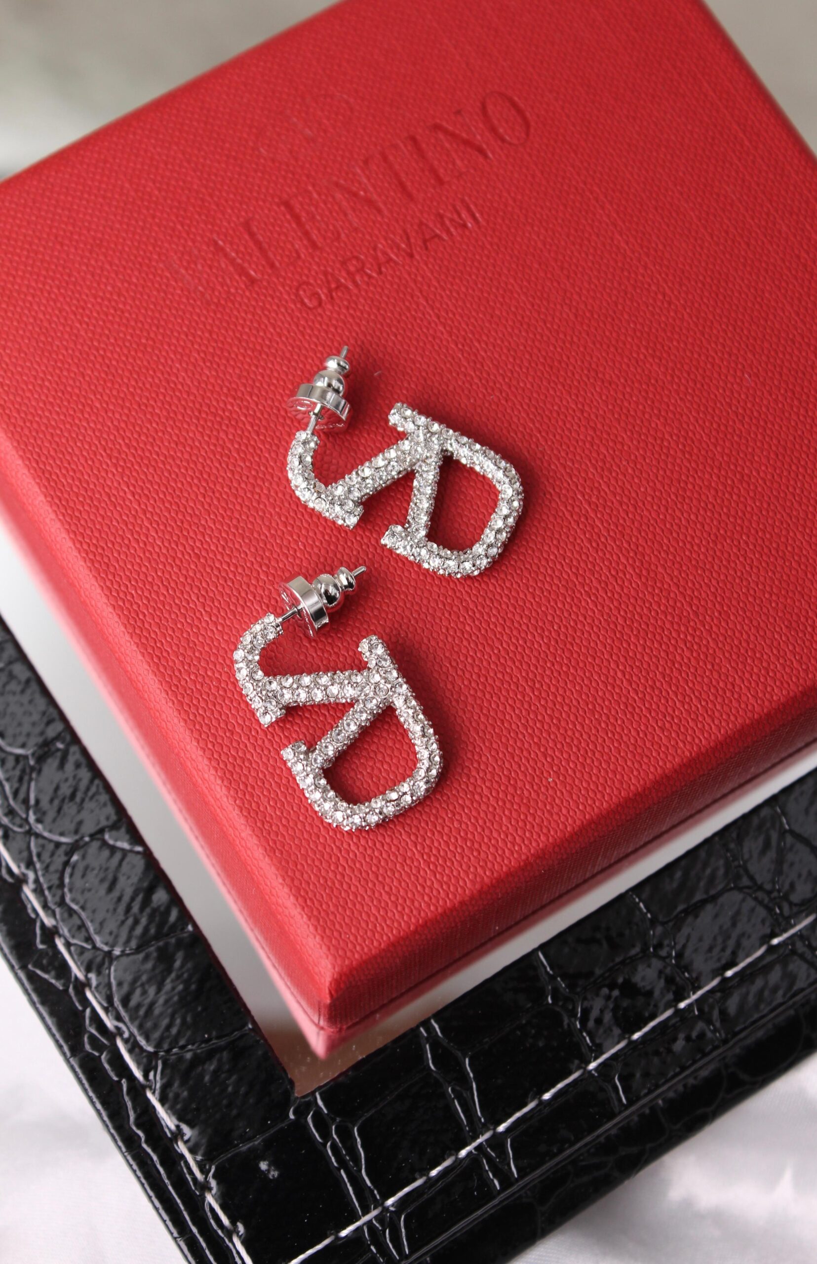 Valentino Garavani Crystal-Embellished VLogo Signature Earrings