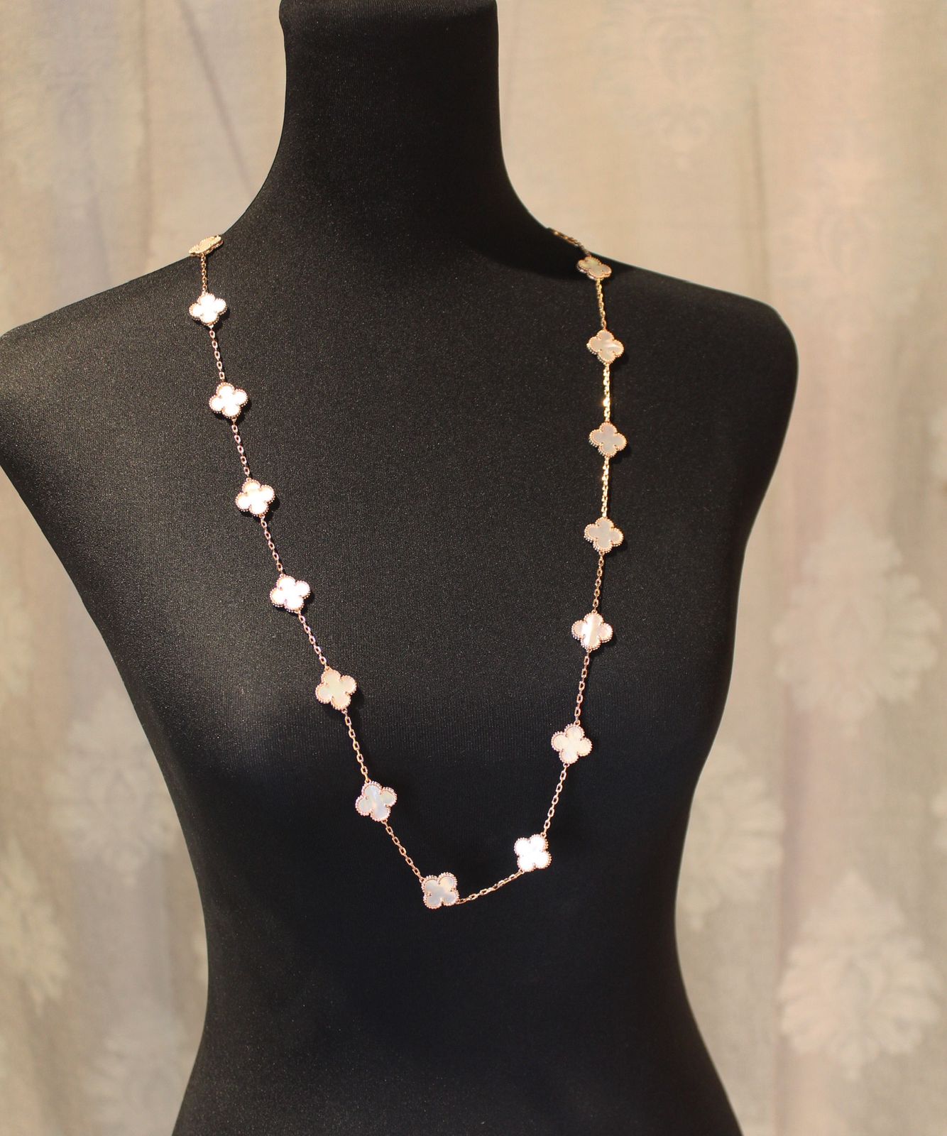 Van Cleef & Arpels Vintage Alhambra Mother-of-Pearl Long Necklace in 18K Yellow Gold