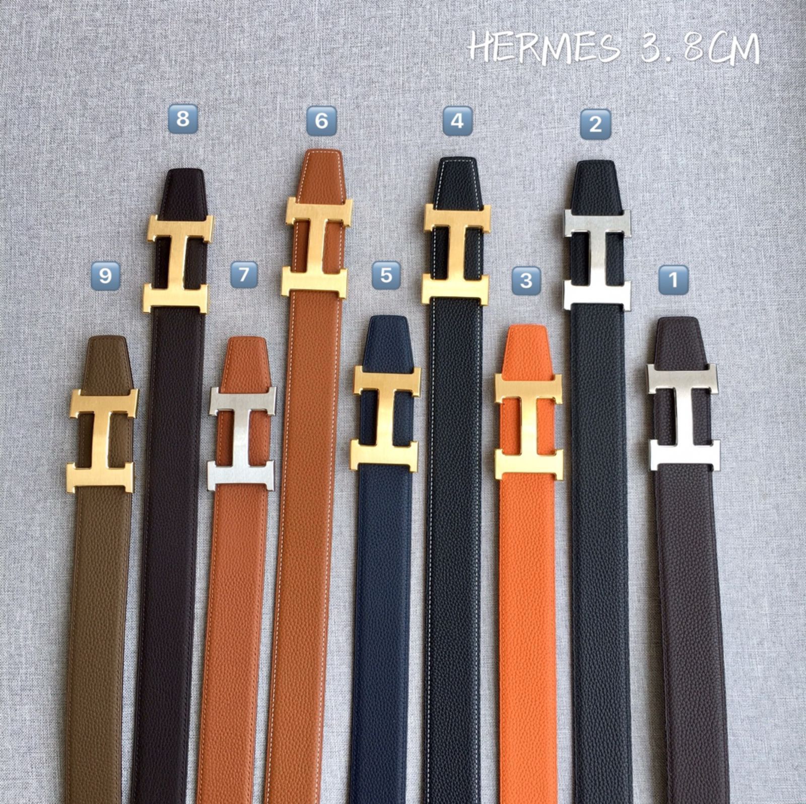 H-Buckle Signature 38mm Grained Leather Belt