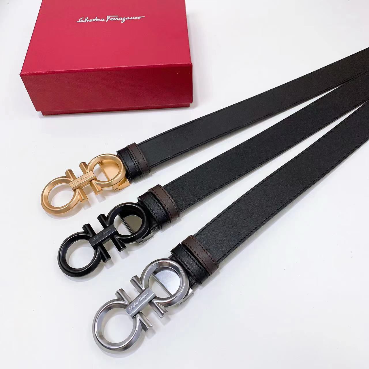 Salvatore Ferragamo Reversible Gancini Leather Belt