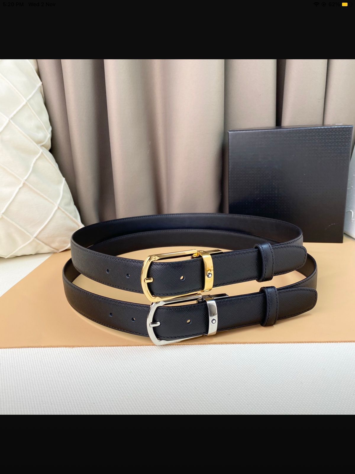 Montblanc Saffiano Leather Pin-Buckle Belt