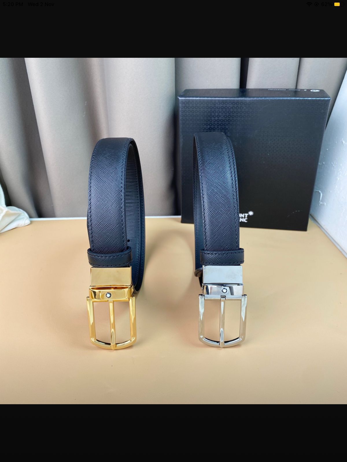 Montblanc Saffiano Leather Pin-Buckle Belt