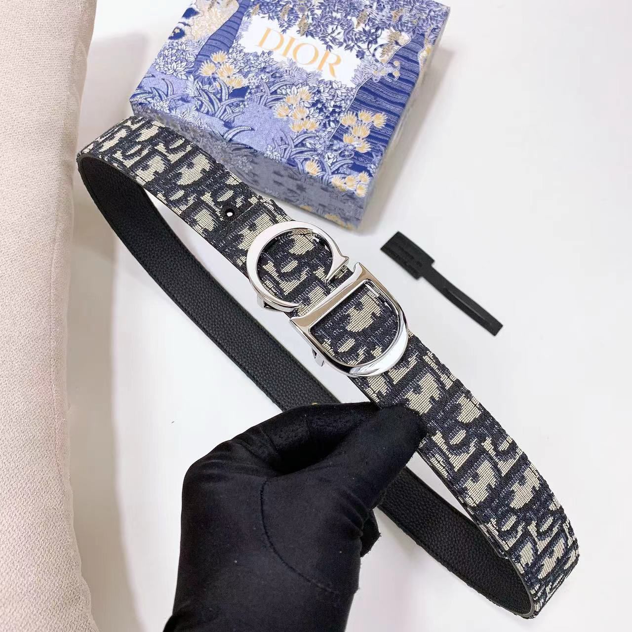 Dior Oblique Jacquard Belt with CD Buckle